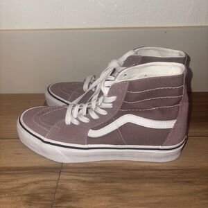 Vans White and Pink Cream High-Top Sneakers